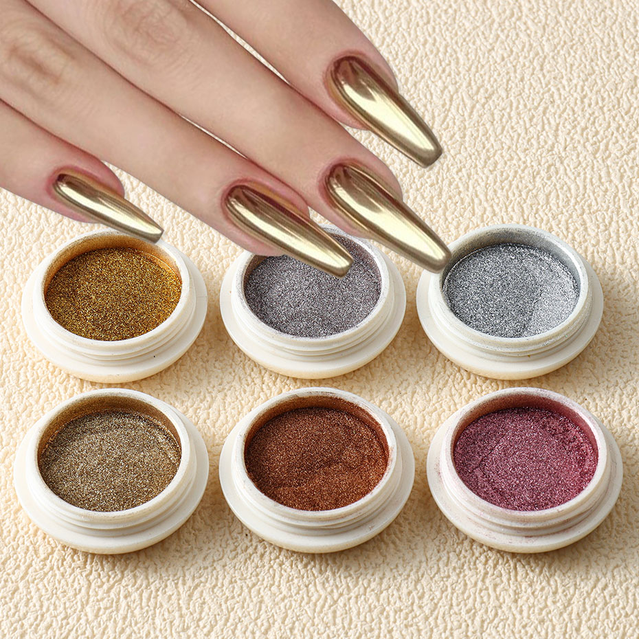 Mica Powder Colorant - 6 buah hiasan manikur serpihan pigmen