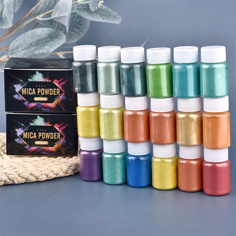 6 buah-Set Epoxy Resin pewarna - Mica Powder Colorant ulasan dan harga
